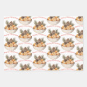 Citrus, Holly and Pine Needles Gemütliche Weihnach Geschenkpapier Set (Vorderseite 2)