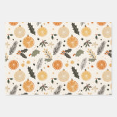 Citrus, Holly and Pine Needles Gemütliche Weihnach Geschenkpapier Set (Vorderseite)