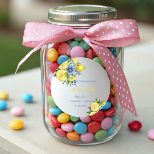 Citrus Homemade Limoncello Lemon Gastgeschenke Hoc Runder Aufkleber