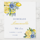 Citrus Homemade Limoncello Lemon Gastgeschenke Hoc Weinetikett (Einzelnes Label)
