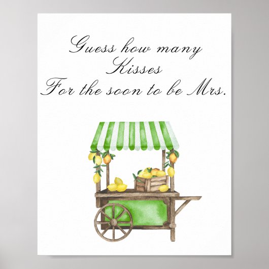 Citrus - How many kisses bridal shower game Poster (Vorne)