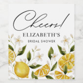 Citrus Hübsch Lemon Brautparty Weinetikett (Einzelnes Label)