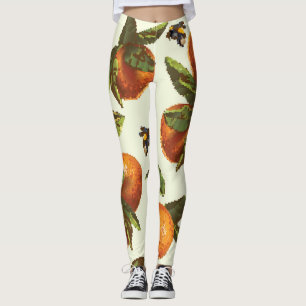 Citrus & Hummel: Nahtloses Vintage-Muster Leggings