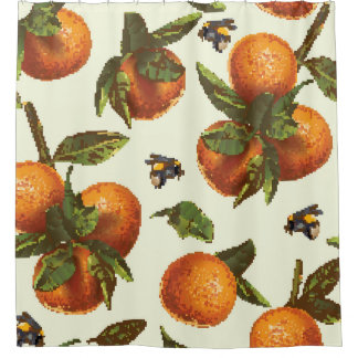 Citrus & Hummeln: Vintag nahtlos Duschvorhang