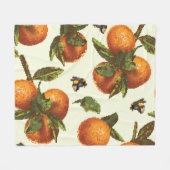 Citrus & Hummeln: Vintag nahtlos Fleecedecke (Vorderseite (Horizontal))