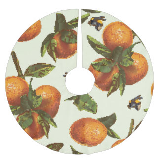 Citrus & Hummeln: Vintag nahtlos Polyester Weihnachtsbaumdecke