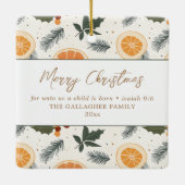 Citrus Hygge Merry Christmas Keramikornament (Rückseite)