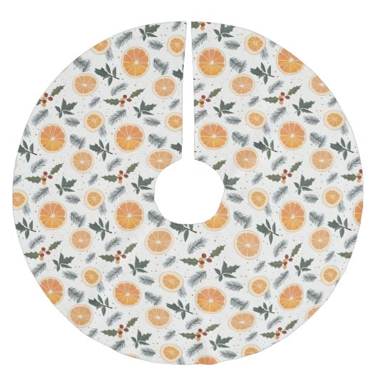 Citrus Hygge Weihnachten Polyester Weihnachtsbaumdecke (Vorderseite)