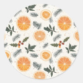 Citrus Hygge Weihnachten Runder Aufkleber (Vorderseite)