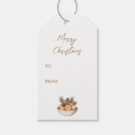 Citrus Hygge Weihnachtsfeier Rustikaler Geschenk-T Geschenkanhänger