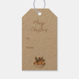 Citrus Hygge Weihnachtsfeier Rustikaler Geschenk-T Geschenkanhänger