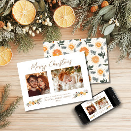 Citrus Hygge Weihnachtskripte Flat Holiday Card Feiertagskarte