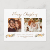 Citrus Hygge Weihnachtsschrift Feiertagspostkarte (Vorderseite)