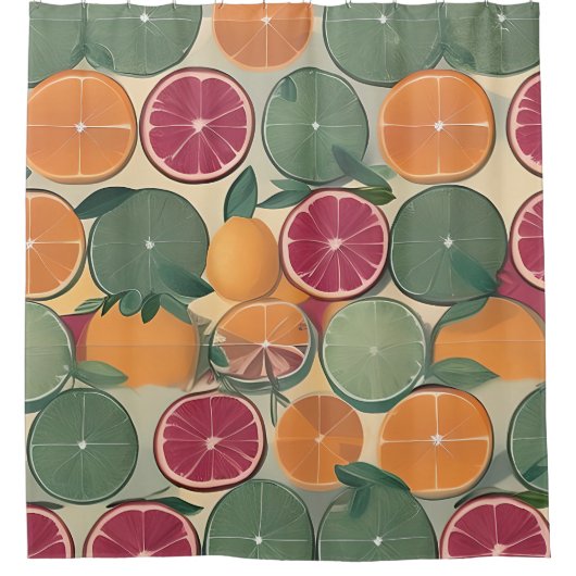 Citrus in muted tones duschvorhang (Vorderseite)