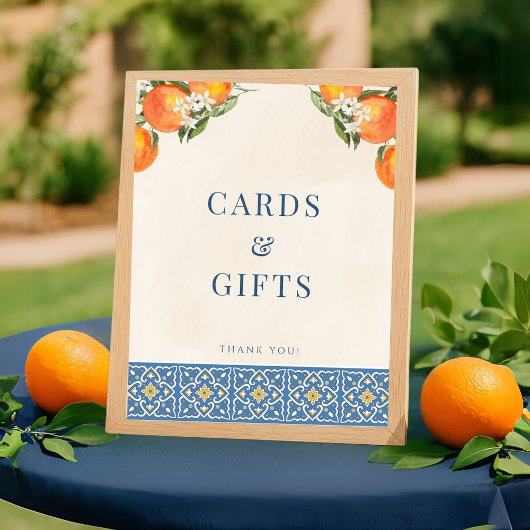 Citrus Italian Blue Tiles Cards Geschenke Schilder