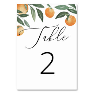 Citrus Italienische Hochzeit   Rustikale Botanisch Tischnummer