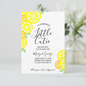 CITRUS Junge oder Mädchen BABY SHOWER schwarze Zit Einladung (Stehend Vorderseite)