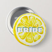 Citrus Junggesellinnenabschied | Braut mit Zitrone Button (Vorne & Hinten)