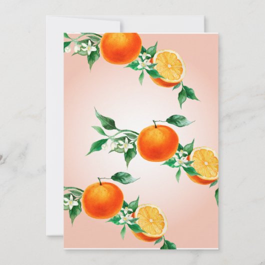 Citrus Kleine Süsse auf dem Weg Orangen Babydusche Einladung (Rückseite)