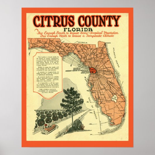 Citrus Landkreis Florida Vintage Poster (Vorne)