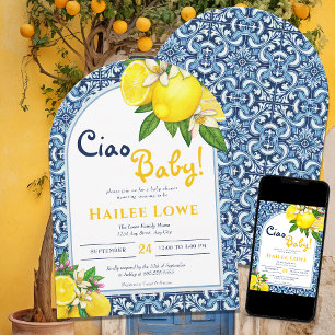 Citrus Lemon Amalfi Coast Baby Dusche Einladung