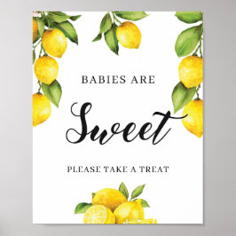Citrus Lemon Babies sind süße Zeichen für Babydusc Poster