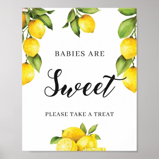 Citrus Lemon Babies sind süße Zeichen für Babydusc Poster (Vorne)