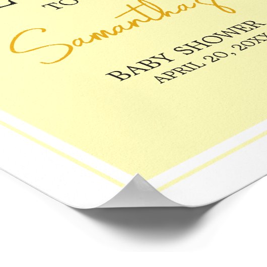 Citrus Lemon Baby Dusche Willkommen Poster (Ecke)