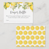 Citrus Lemon Baby Duwer Diaper Raffle Begleitkarte (Vorne/Hinten)