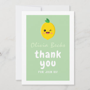 Citrus Lemon Baby Shower Dankeskarte