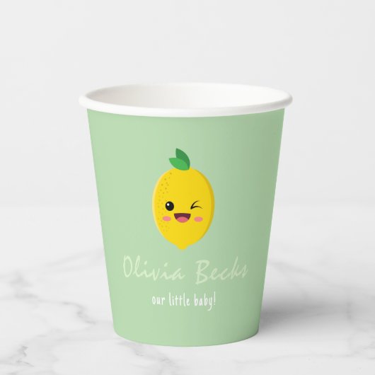 Citrus Lemon Baby Shower Pappbecher (Vorderseite)