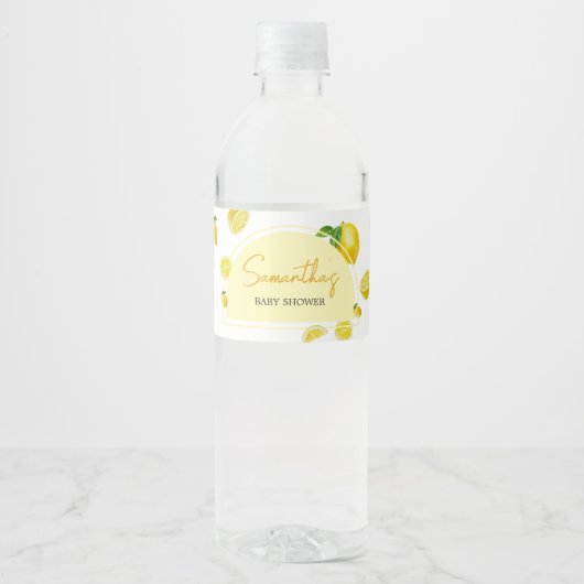 Citrus Lemon Baby Shower Wasserflaschenetikett (Vorderseite)