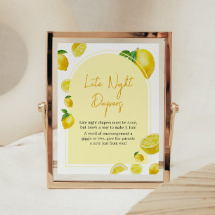 Citrus Lemon Babydusche Spätnachtsspalter Poster