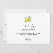 Citrus Lemon Babydusche Vielen Dank Karten (Vorderseite)