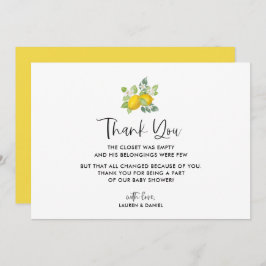 Citrus Lemon Babydusche Vielen Dank Karten
