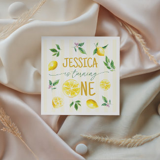 Citrus Lemon Birthday Party Napkins Serviette