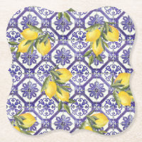 Citrus Lemon Blauer portugiesischer Tile Mittelmee