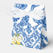 Citrus Lemon Blue Tile Favor Box Geschenkschachtel (Vorderseite)