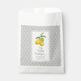 Citrus Lemon Blume Gelbe graue Hochzeit Geschenktütchen