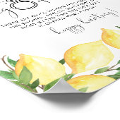 Citrus Lemon Blumenring Brautparty Game Poster (Ecke)