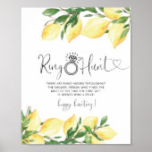 Citrus Lemon Blumenring Brautparty Game Poster (Vorne)
