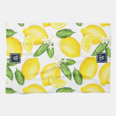 Citrus Lemon Botanical Monogram Geschirrtuch (Horizontal)