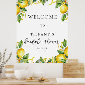 Citrus Lemon Brautparty Begrüßungszeichen Poster (Küche)