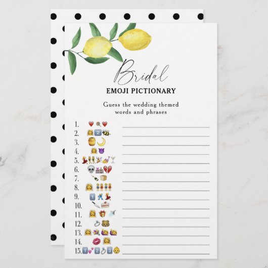 Citrus lemon - Brautparty emoji pickgame (Vorne/Hinten)