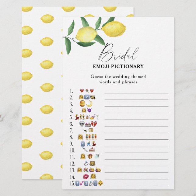 Citrus lemon - Brautparty emoji pickgame (Vorne/Hinten)
