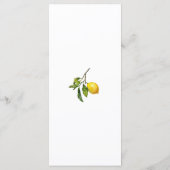 Citrus Lemon Brautparty Menükarte (Rückseite)