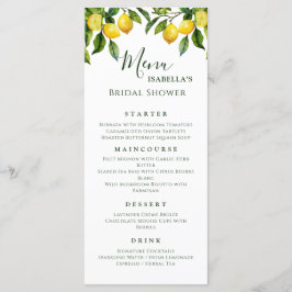 Citrus Lemon Brautparty Menükarte