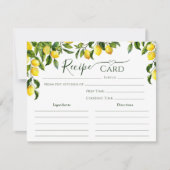 Citrus Lemon Brautparty Rezept Card Einladung (Vorderseite)