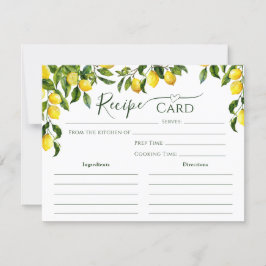 Citrus Lemon Brautparty Rezept Card Einladung