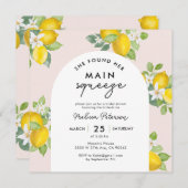 Citrus Lemon Brautparty Square Einladung (Vorne/Hinten)